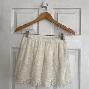 Abercrombie Kids Cream Floral Lace Skirt